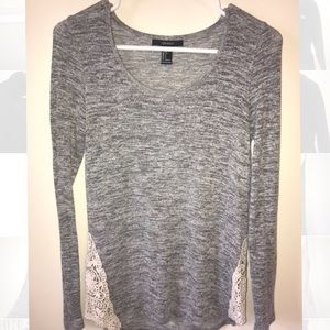 Gray Long Sleeve Blouse